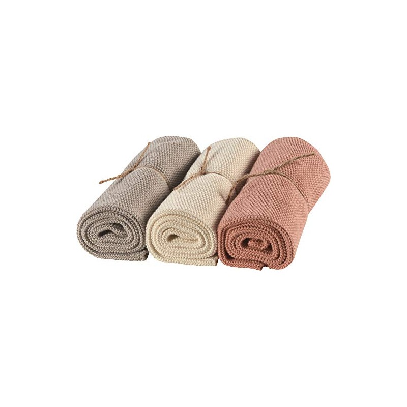 Sander Kitchen Friends Tea Towel Pack of 3 Cotton Apricot