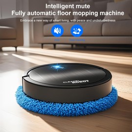 Robotic Mop for Home - Wireless Auto Mopping, Smart Path Planning, Ultra-Thin & Quiet, Anti-Collision, for Hardwood/Tile/Small Spaces(Black)