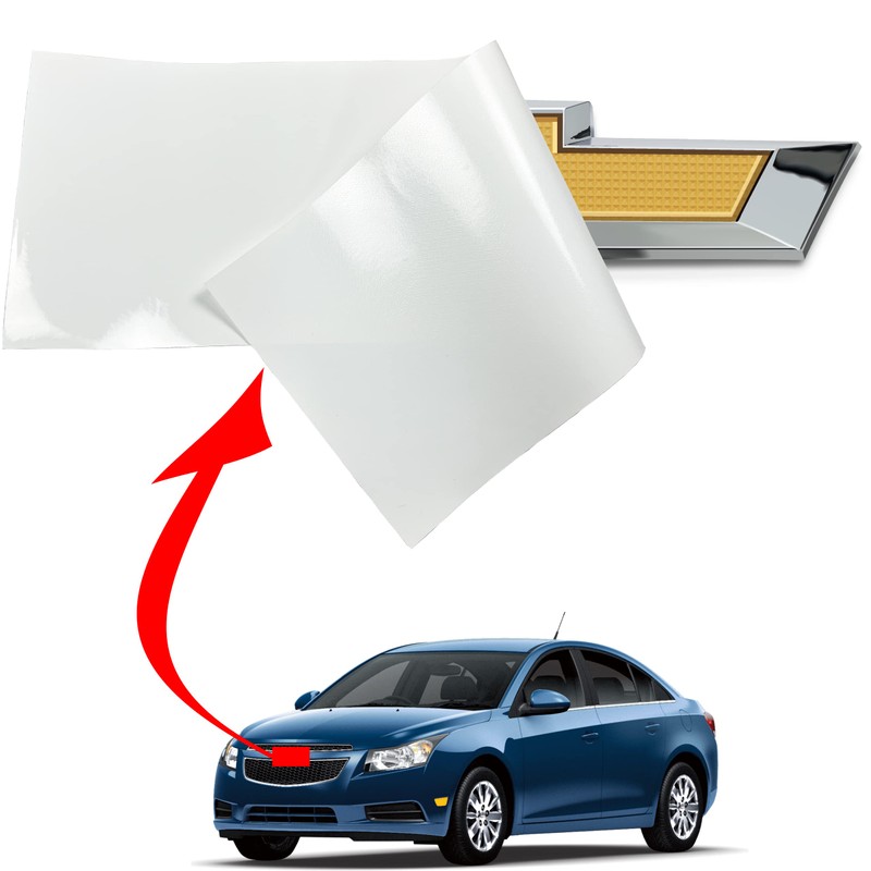 LZLRUN Gloss White Bowtie Logo Wrap Kit Cut-Your-Own Emblem Overlay