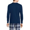 Lands' End Mens Rib Knit Sleep Henley Deep Sea Navy