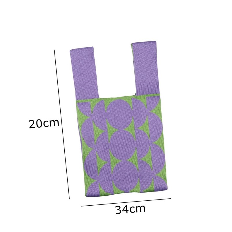 Vctitil 2pcs/Set Korean Style Handbag Mini Knot Wrist Bag Large