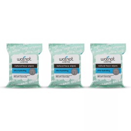 Wotnot - Natural Face Wipes, Ultra Hydrating, 25 count (Pack of 3)