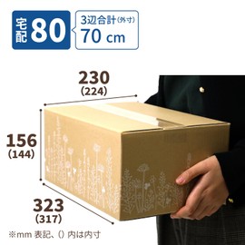 Earth Cardboard ID0416 Cardboard Design Cardboard Box, 80 Size, A4, Set of 20, 3 Sides Total 27.6 inches (70 cm), Small