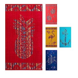 jilda-tex Beach Towel 90 x 165 cm Bath Towel Beach Towel Bath Sheet Beach Towel 100% Cotton XXL (Red Pineapple)