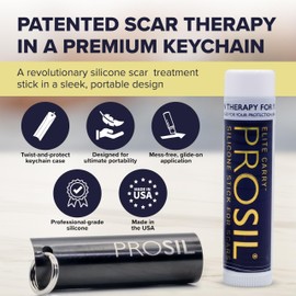 ProSil Elite Carry™ Palm-Sized Silicone Scar Stick – Twist & Protect Keychain Design Scar Treatment for Easy, On-the-Go Application – Secure Dial with One-Handed Use Silicone Stick - Rose Gold Sleeve