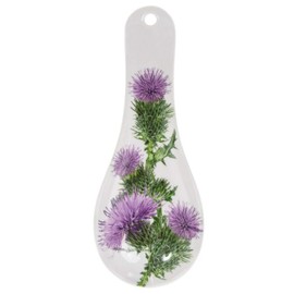 Thistle Flowers Floral Design Kitchen Utensil Resting Cooking Spoon Rest Holder