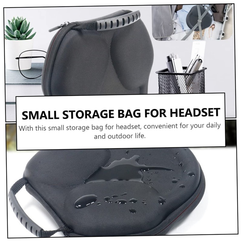 LABRIMP 1pc Headphone Storage Case with Mesh Pocket for Shockproof