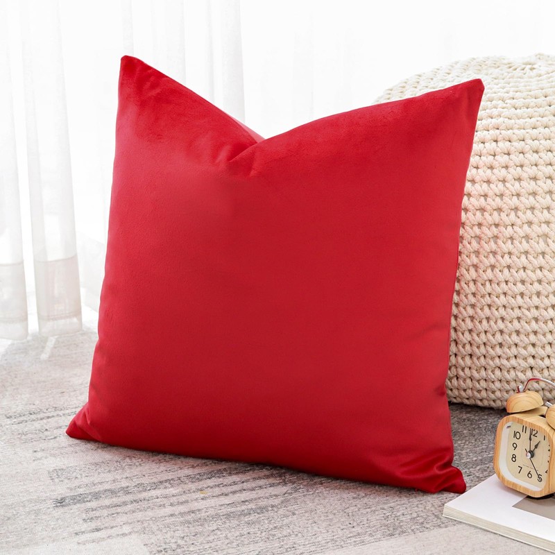 Artscope Luxury Velvet Cushion Covers Decorative Square Pillowcases Soft Solid