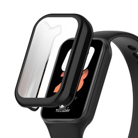 AWADUO Compatible with Xiaomi Smart Band 8 Active/Redmi Band 2 Protective Case Cover, Smartwatch TPU Protective Case Cover Shell Soft and Durable Watch Accessories(Black)