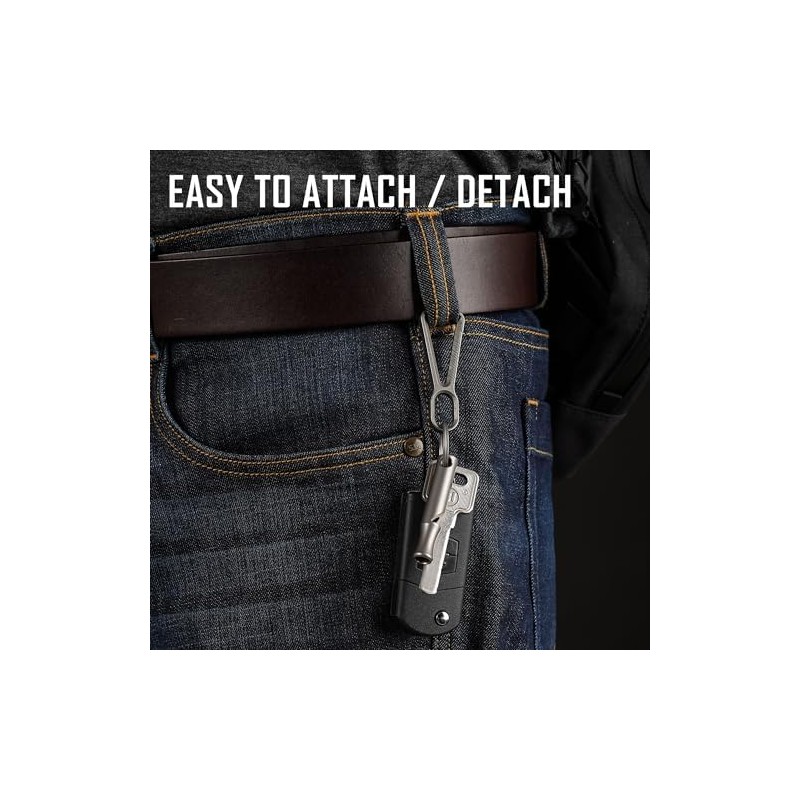 KeyUnity Titanium Carabiner Keychain Clip, Quick Release EDC Key Ring