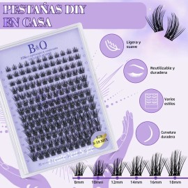 Kit de Extensiones de Pestañas Negras Curvatura D para Aplicación en Casa