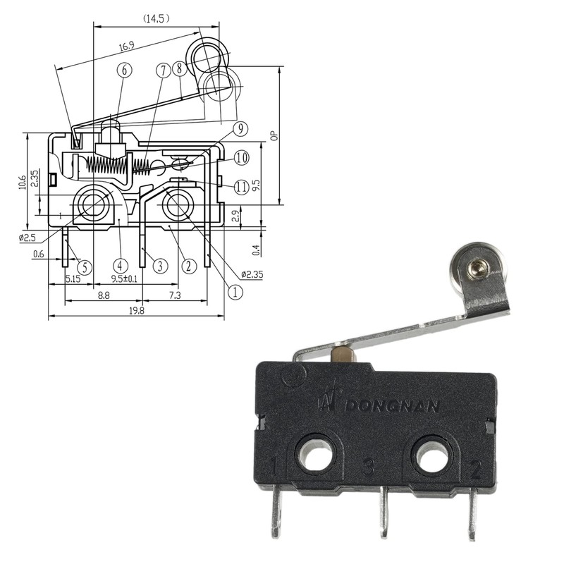 BOJACK KW4A(S) Micro Switch 5A 250V AC SPDT 1NO 1NC