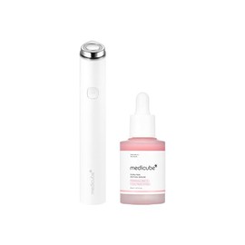 MEDICUBE PDRN Pink Glow Booster Set – Kit Facial Coreano con PDRN Pink Peptide Serum 30 ml + AGE-R Booster Pro Mini White, Rutina Glow, Hidratación, F