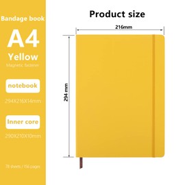 A4 Notebook, Notebook A4 Note Book A4 Notepad The Notebook for School Office Home Business Writing Pads & Diaries Taking 160 Pages (80 Sheets)-Yellow…