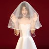 Tosenk Bride Veil, Bridal Headdress Veil with Comb, Short, Popular,