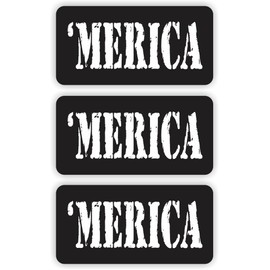 (3) MERICA Hard Hat Stickers/Motorcycle Helmet Decals/Labels Toolbox Patriotic Old Glory America USA AR15 Lower Gun Stock 1x3 Weatherproof Stickers