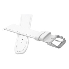 Bandini Extra Long (XL) 18mm Italian Leather Watch Band Strap - White - Buffalo Pattern - Slim