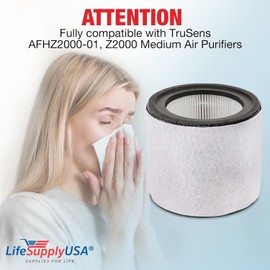 True HEPA + Carbon + Pre-Filter Replacement for AFHZ2000-01 | Fits TruSens Z-2000 Medium Air Purifier -360� 3-Stage - (2-Pack) by LifeSupplyUSA