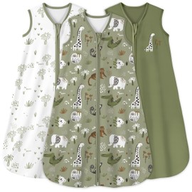 Yoofoss Baby Sleep Sack 0-6 Months 0.5 Tog Wearable Blanket for Baby, 3 Pack 100% Cotton Infant Toddler Sleeping Sack 2-Way Zipper Lightweight Sleep Sack