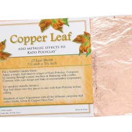 Platinum 25 Sheets 100% Copper Leaf 5.5" Square Sheets Metallic Leafing