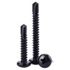 #10 x 1 Black Pan Head Self Drilling Screws, Phillips