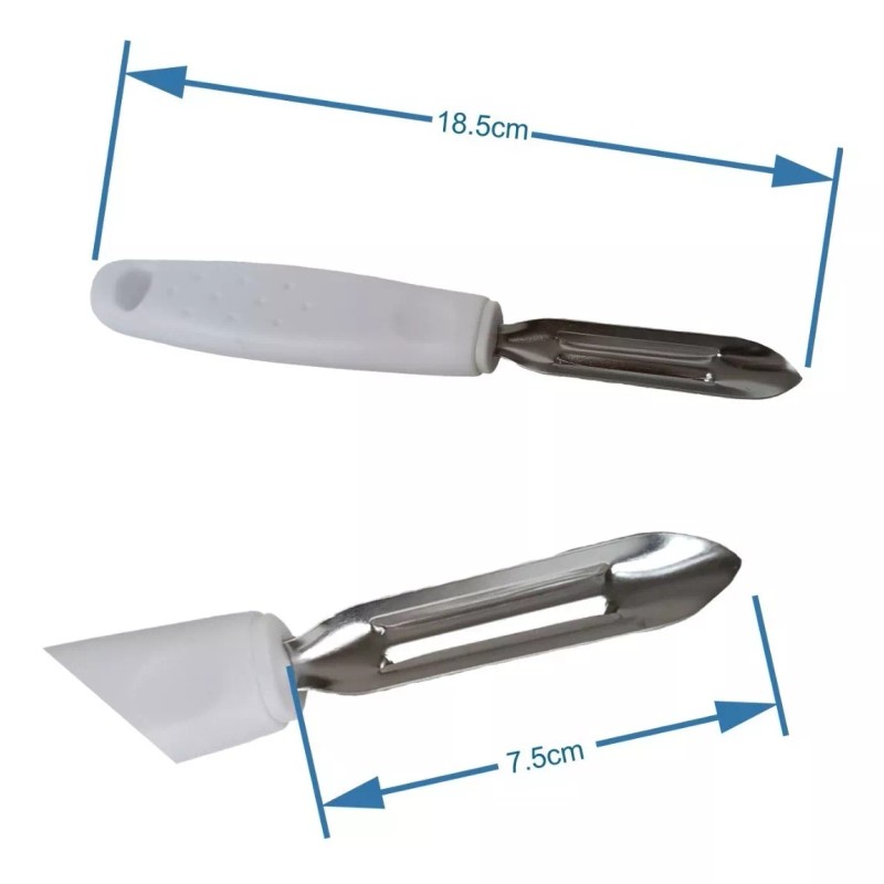 Ventas 2 Peladores Rectos De Acero Inoxidable Mango Plástico 18.5cm