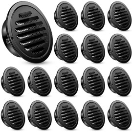 Zonon 18 Pcs Stainless Steel Soffit Vents 4 Inch Round Dryer Vent Cover with Mesh Screen for Home Outdoor Bathroom Wall Ceiling Outside Exterior Exhaust (Black)