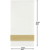 50 Cloth-Like Dinner Napkins Gold Border Disposable Elegant Tableware Events