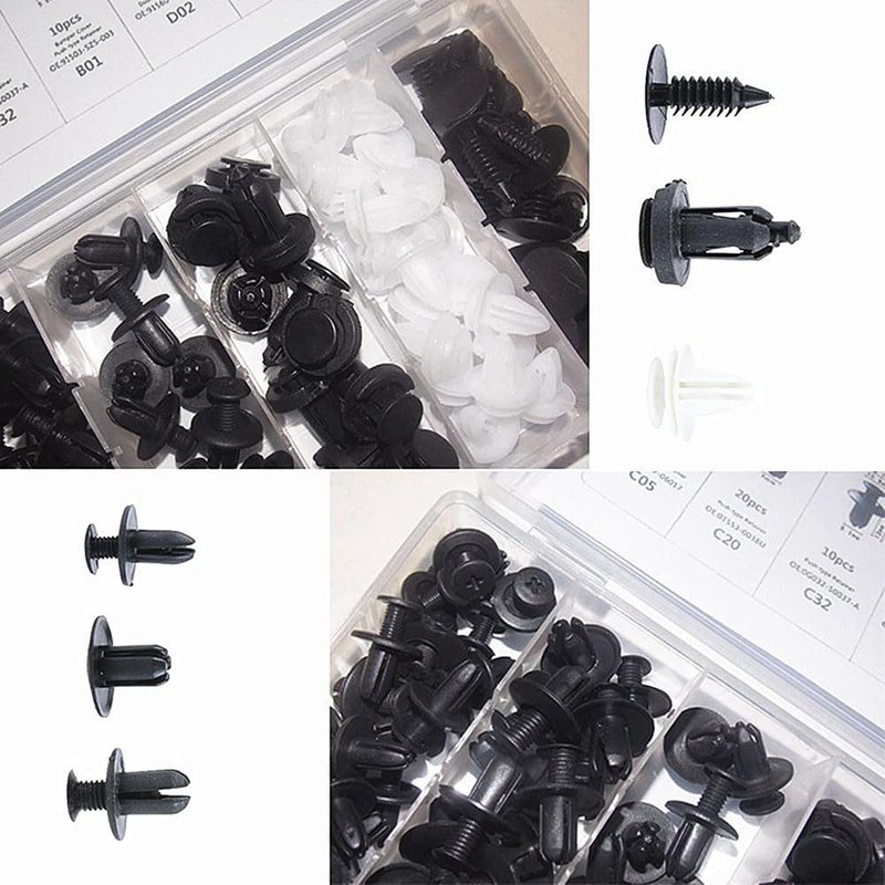 Bombinate Car Bumper Clips (6 Types, Set of 100 +