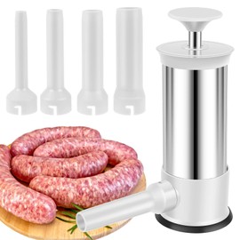NEMTMCUA Manual Sausage Stuffer with 4 Tubes, Large Capacity Meat Stuffer for Homemade Sausage, Kitchen Tool Kit