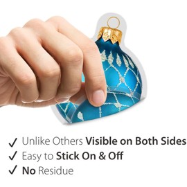 The Tile Sticker Company Christmas stained glass Red Green Blue Bauble Snowflake Window Stickers Cling (bauble original)