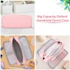 Oyachic 3 Compartment Pencil Case Large Capacity Pen Pouch Oxford