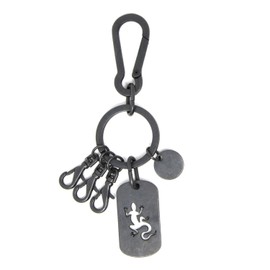 agnes b. VOYAGE Metal Plate Key Chain Lesar (Tokage Ver.) with Shop Bag (Black)