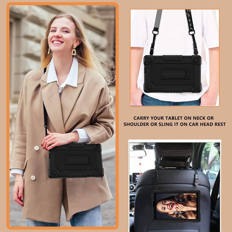 FIEWESEY for TCL Tab 8 Plus Tablet Case,Shoulder Strap Soft