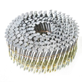 findmall 3600 Count Siding Nails 1-1/4 Inch by .092 Inch 15 Degree Ring Shank Hot-Dipped Galvanized Collated Wire Coil. Adapted to Gun Type CN55 or CN45