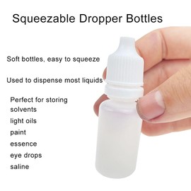 Yaphetss 50Pcs 20ml/0.7oz Empty Plastic Squeezable Dropper Bottles Refillable Eye Liquid Container with Screw Cap For Eyd Liquid Essential Oil Storage, FBA-G-CA0035195