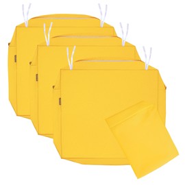 NettyPro Patio Chair Seat Cushion Covers Set 4, Waterproof Outdoor Furniture Cushion Slipcovers with Zipper and Tie, 24 x 24 x 4 Inch, Replacement Cover Only, Yellow