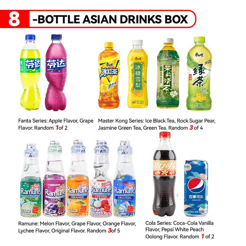 Asian Snack and Beverage Snack box bundled with drinks -