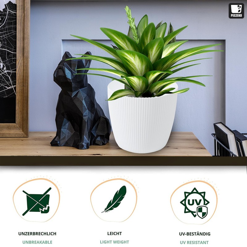 TULMERO Matte Flower Pot, Plastic Planter, Decorative Pot for Large