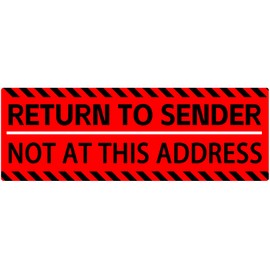 Return to Sender Not at This Address Stickers 500 Pcs, 3X1 Inch Adhesive Label Stickers, Waterproof Return to Sender Label Sticker for Small Business Envelop Box Cartons Shipping Stickers