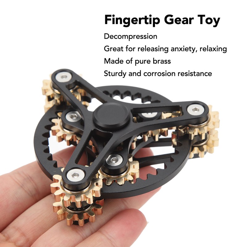 Fingertip Gear Toy 4 Gears Decompression Metal Finger Hand Brass