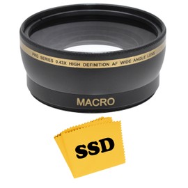 Socko 52MM 0.43X Wide Angle HD Lens with Macro for NIKON D5300 D5200 D5100 D5000 D3300 D3200 D3100 D3000 D7100 D7000 DSLR Cameras and SSD Microfiber Lens Cleaning Cloth