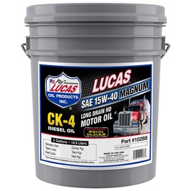 Lucas Oil 10288 SAE 15W-40 CK-4 Motor Oil, 5 Gallon Pail