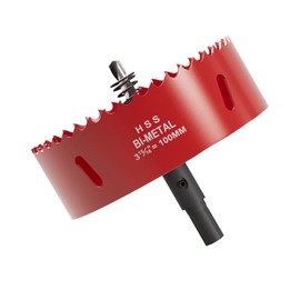 Fivelake（100mm）3-15/16 Inch Hole Saw - M42 HSS Bi-metal Hole Cutter, Triangular Shank Hole Saw Drill Bit with Spring, Hole Saw Tools for Wood, Plywood, Plastic, Gypsum Board, Various Thin Metal Sheets