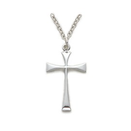 Ladies 925 Sterling Silver Maltese Cross Christian Pendant Necklace