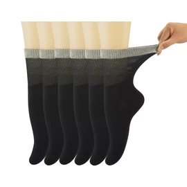 Yomandamor 6 Pairs Women's Bamboo seamless Crew Socks，9-11(Black + Grey Top)
