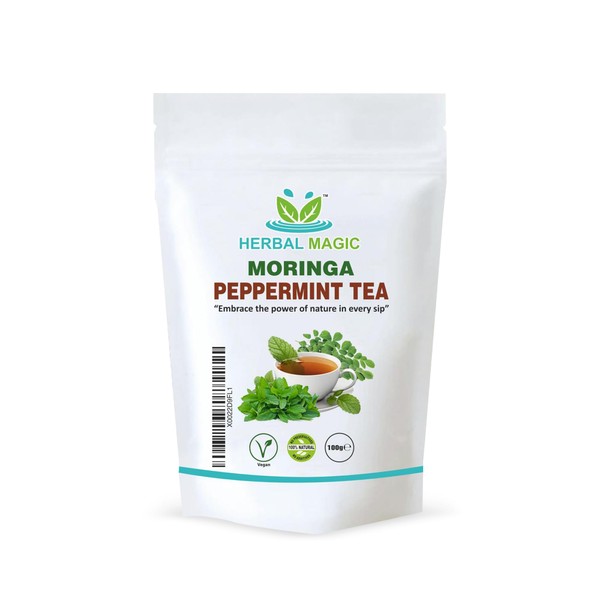 Herbal Magic 100% Pure & Natural Cooling Moringa Peppermint Tea: