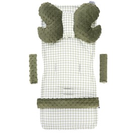 Medi Partners Minky Universal Seat Cover for Pushchairs and Buggies, Seat Cover, 5-Piece Seat Cover and Play Arch Pram Set Minky Cotton