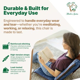 Adjustable Japanese Floor Chair with Back Support for Adults | Premium Meditation Chair for Seating, Yoga & Gaming -Folding Backjack Floor Chair with 6 Recline Positions, Thick Padding & Vegan Leather