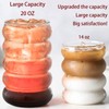 2 Pcs 20oz Drinking Glasses Set with Bamboo Lids and